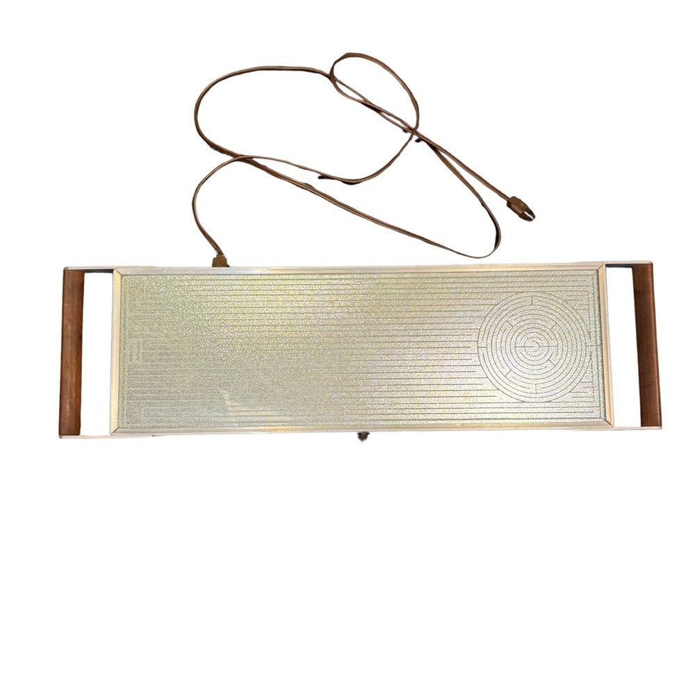 Vintage Mid-Century MCM Salton Wood Chrome Hot Tray Electric Food Buffet Warmer